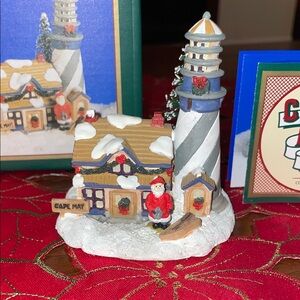 Festive Crystal Falls Village Collection Cape May Lighthouse and Cottage